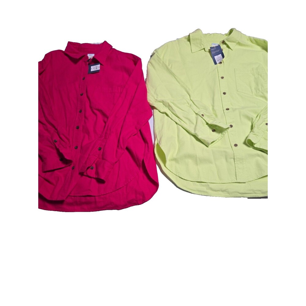 (2) NWT Universal Thread Men's Oversized Flannel Shirts Green/Reddish Size M